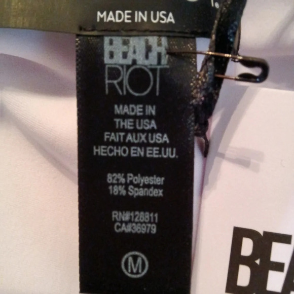 Beach Riot Reese White One Piece Swimsuit Scoop Neck M NWT - Picture 8 of 11